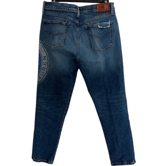 Lauren Ralph Lauren Black Label Relaxed Tapered Patchwork Logo Jean - 8 - Picture 4 of 13